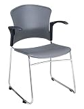 OFM 310-PA-AO1-GRAY MultiUse Plastic Seat and Back Stacker with Arms - Gray