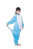 Newcosplay Children Unisex Pajamas Kids Animal Costume Cosplay Sleeping Wear (125, Blue Elephant)