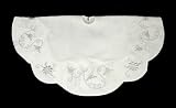 48 White And Silver Metallic Embroidered Snowflake Velvet Christmas Tree Skirt
