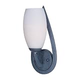 Maxim Lighting 22179SWTE Elan 1-Light Wall Sconce, Textured Ebony Finish with Satin White Glass