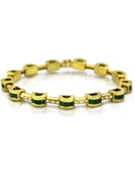 Diamond and Emerald 18k Yellow Gold Bracelet
