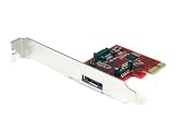 StarTech.com 1x eSATA + 1x SATA 6 Gbps PCI Express SATA Controller Card Adapter PEXSAT31E1 (Red)