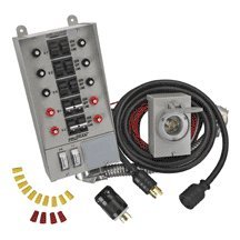 Reliance Controls 31410CRK Pro/Tran 10-Circuit 30 Amp Generator Transfer Switch Kit With Transfer Switch, 10-Foot Power Cord, And Power Inlet Box For Up To 7,500-Watt Generators