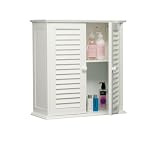 Premier Housewares 55 x 52 x 22 cm Bathroom Wall Cabinet with Double Shutter Door, Whiteby Premier Housewares