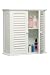 Premier Housewares 55 x 52 x 22 cm Bathroom Wall Cabinet with Double Shutter Door, White