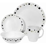 Corelle Livingware Geometric 16-Piece Dinnerware Set, Service for 4