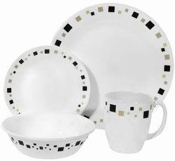 Corelle Livingware Geometric 16-Piece Dinnerware Set, Service for 4
