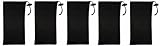 Five (5) Black Microfiber Cleaning and Storage Pouch / Sack / Cases for Sunglasses and Eyeglasses