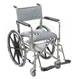 Drive Stainless Steel Rehab/Shower Commode, With Removable Full Arms and Swing-Away Footrests