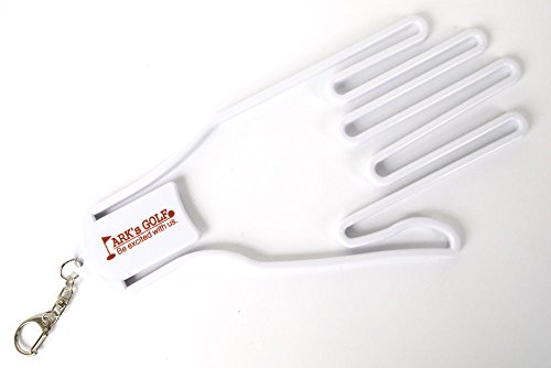 [ARK's GOLF] すぐ干す / 形崩れ防止 / グローブ 手袋 ホルダー ストレッチ ハンガー [ ストラップ チェーン ] (白/1個入)