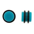 No Piercing Required - High Quality Blue Acrylic Fake Plugs - Imitation 0G with "O" Rings- Very Strong Magnets - Sold as a Pair