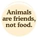 1" Vegetarian "Animals Are Friends Not Food" Button/Pin
