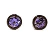 14k White Gold Plated Black Rhodium Sapphire Mini Stud Earrings Ct.tw 0.20