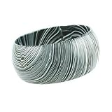 Black&SilverMarbledWidePlasticBangleBracelet