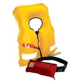 Revere Comfortmax Inflatable Belt Pack Manual Type III Personal Flotation Device (Red, 30-52-Inch) by