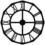 Giant 47.5 Inch Diameter Hand-crafted Tower Wall Clock (Roman Numerals, Cross-12 Sided Style)