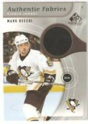 2005-06 SP Game Used Authentic Fabrics #AFMR Mark Recchi - Pittsburgh Penguins (Piece of Authentic Jersey ) (Hockey Cards)