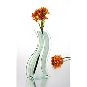 SHAPED GLASS VASE - 12 INCH SWIRL SHAPED GLASS VASE - vase by Jaf Gifts