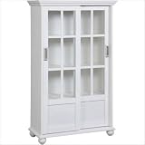 Altra Bookcase with Sliding Glass Doors in High Gloss White