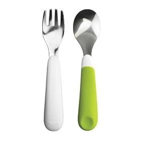 OXO Tot Fork and Spoon Set, GreenOXO Tot Fork and Spoon Set