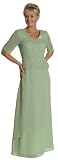 #1028 - BEST SELLER - Formal Evening Gown. Mother of the Bride/Groom Short Sleeve V Neck with beads all over