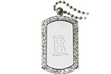Boston Red Sox Dog Tag Necklace With Swarovski Crystals