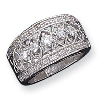 Sterling Silver CZ Vintage Polished Ring