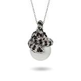 Encrusted Pave CZ Python Pearl Pendant