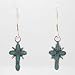 Little Sterling Silver and Turquoise inlaid Dangling Cross Earrings, #10360