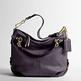 NEW AUTHENTIC COACH LEATHER BROOKE SHOULDER BAG 14142 (Brass Eggplant)