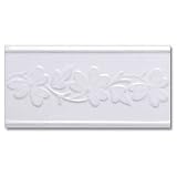 Adex USA Neri Flowers 2 Listello White Ceramic Tile & Stone