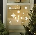 SNOWFLAKES Christmas window stickers by Purlees. Static cling with a sparkle. Pack of 19.