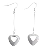 EXP Sterling Silver Heart Dangle Earrings