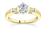 0.9 CT OVAL DIAMOND 18K YELLOW GOLD RING NEW