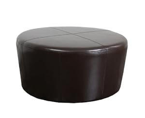 Amazon.com - Abbyson Living Bliss Brown Bicast Leather Round Ottoman ...