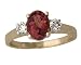 Pink Tourmaline and Diamond Three Stone Ring 14K Yellow Gold