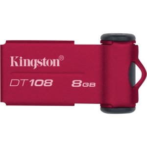 Kingston DataTraveler 108 8 GB Flash Drive DT108/8GBZ