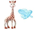 Sophie the Giraffe and RaZberry Teether (Baby Blue) Free Dainty Baby Reusable Bag Included
