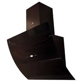 Premier Range 70cm Black Curved Glass Led Cooker Hood R70-S
