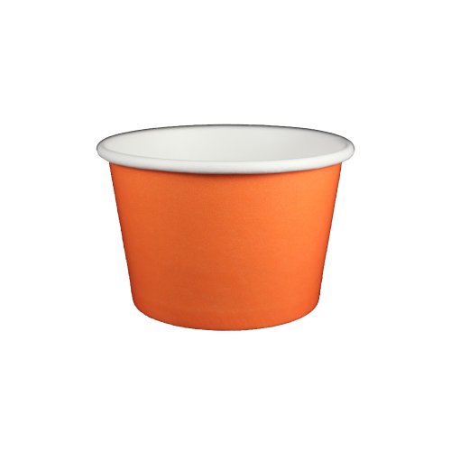 8 oz Yogurt Paper Cups- 1000 Count (Solid Orange) On Sale