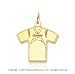14k Yellow Gold San Diego Chargers Cast T-Shirt Pendant