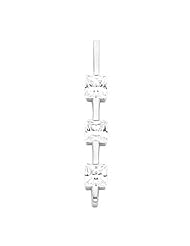 14K White Gold Three-Stone Princess Cut Diamond Pendant - 1.20 Ct. -- LIFETIME WARRANTY