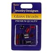 Glass Cane Beads, Assorted Red/White/Black, 12 Pc/Pkg