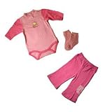 Girls 3-Pc Creeper Pant Set with Socks, Pink - Available in Various Sizes