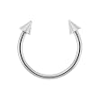 HORSESHOE WITH SPIKE Gauge: 16, Ball Size: 3mm, Length: 10mm Sold as a Pair