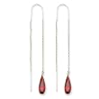 Sterling Silver Red Crystal Threader Earrings