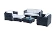 Ambientehome 63438AM 5tlg. Loungegruppe Java Topstar, Gartenm�bel, Polyrattan, schwarz/anthrazit