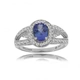New Gold Art Nouveau Cocktail Ring w Tanzanite Diamonds