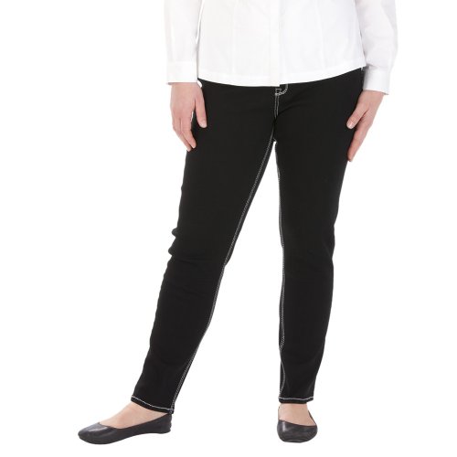 Juniors' Plus-Size Pure Energy® Black Wash Mid-Rise Skinny-Leg Denim Jeans