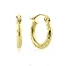 14K Yellow Gold Diamond Cut Small Tube Hoop title=